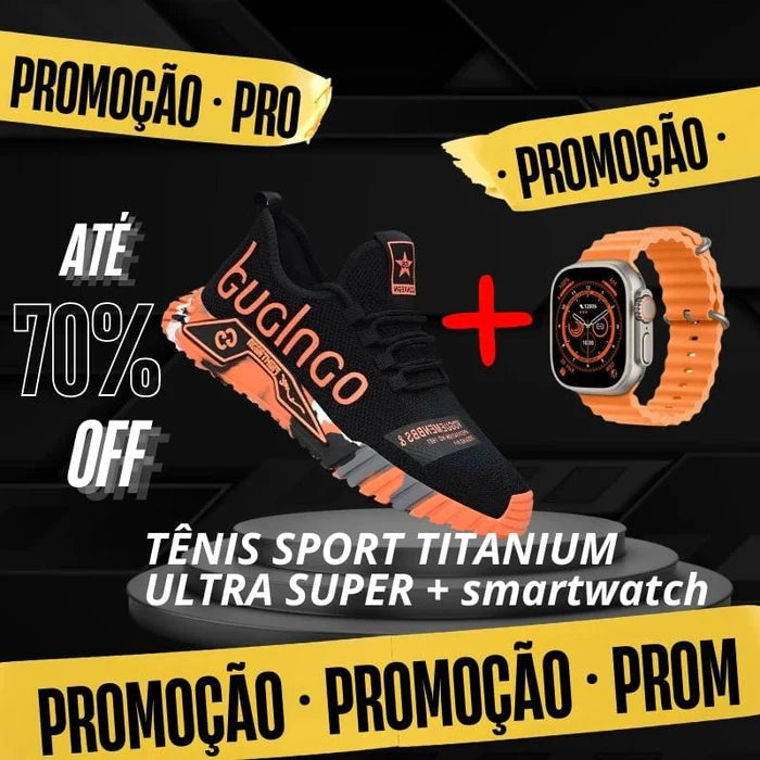 Tênis Sport Titanium Ortopédico Ultra Super Confort +Smartwatch + Frete Grátis